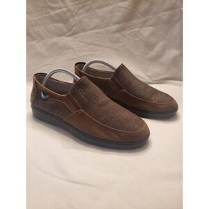 Buruijing Mens Slip On Loafer Style Shoes Size 10 Brown With Slip Resistant Sole
